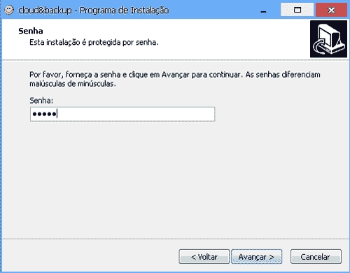 senha de instalação