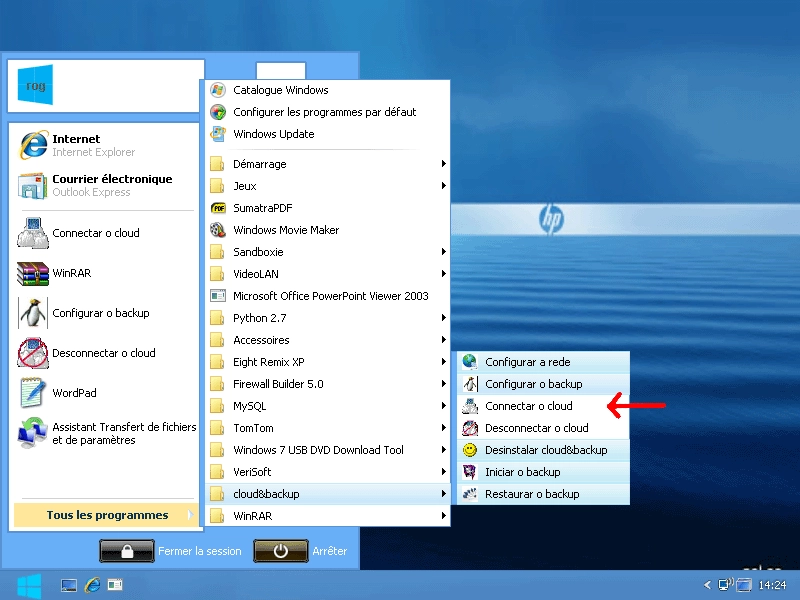 menu conectar o cloud