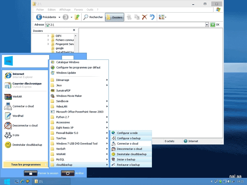 menu desconectar o cloud